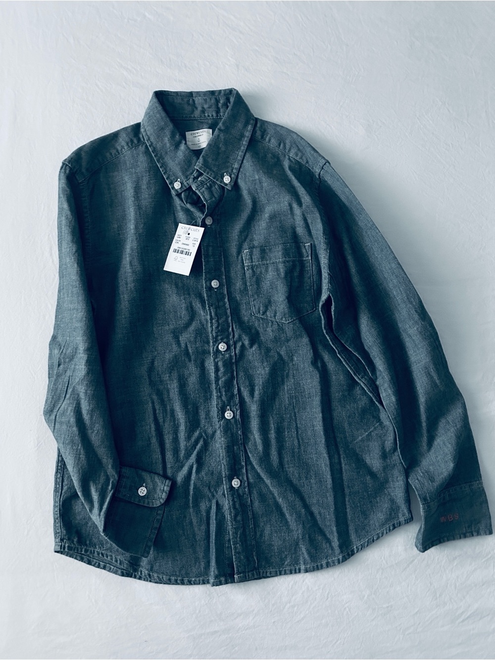 NEW!  Crewcuts Boys Blue Denim Button-Up Shirt